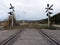 Level crossing road and rail, symmetrical