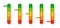 Level indicator meter with percentage units. Scoring progress vertical. Vector illustration on white background