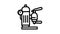 lever coffee maker line icon animation