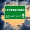 LEVERKUSEN road sign against clear blue sky