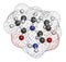 Levetiracetam epilepsy (seizures) drug molecule. S-isomer of etiracetam. Atoms are represented as spheres with conventional color