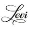 Levi. Black isolated script. Vector.