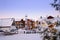Levi ski resort, funicular station, ski lift, funicular cabins go uphill, tourist infrastructure, concept holiday, christmas in