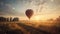 Levitating balloon soars over stunning nature landscape generated by AI