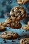 Levitating Chocolate Chip Cookies Capture the Magic of Baking in a Rustic Kitchen Created With Generative AI Technology