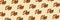 Levitating dessert croissant beige seamless pattern banner