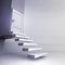 Levitating stairs in conceptual space with closed door