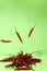 Levitation background. Red hot pepper soaring in the air.