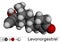 Levonorgestrel progestin molecule. It is synthetic progestogen, contraceptive. Molecular model. 3D rendering