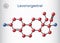 Levonorgestrel progestin molecule. It is synthetic progestogen, contraceptive. Structural chemical formula and molecule model.