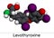 Levothyroxine, L-thyroxine, molecule. It is synthetic form of the thyroid hormone thyroxine, T4 hormone, used to treat