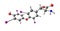 Levothyroxine molecular structure isolated on white