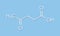 Levulinic acid molecule. Made by degradation of cellulose, potential precursor to biofuels. Skeletal formula.