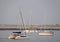 Lewes, Delaware, U.S - June 18, 2023 - Private sail boats on the bay before sunset