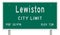 Lewiston road sign showing population and elevation