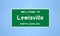 Lewisville, North Carolina city limit sign. Town sign from the USA.