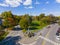 Lexington aerial view in fall, MA, USA