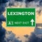 LEXINGTON road sign against clear blue sky