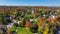 Lexington town center aerial view at fall, Massachusetts, USA