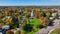 Lexington town center aerial view at fall, Massachusetts, USA