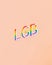 LGB Letters Rainbow Pride Celebration Lesbian Gay Bisexual Same Sex Multicolour Peach Background