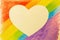 LGBT, attention sign, heart in a rainbow frame in all the colors of the rainbow.