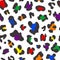 Lgbt colors leopard style seamless pattern design, vector illustration background