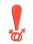 LGBT concept. Red exclamation mark with male and female symbols