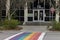 LGBT Crosswalk and courthouse