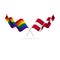 LGBT and Denmark flags. Rainbow flag. Vector illustration.