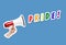 LGBT equality concept with hand holding megaphone and Pride word