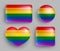 Lgbt flag of of different shapes in rainbow colors