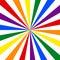 LGBT flag. Rainbow background. Abstract sunburst or sunbeams pattern