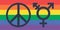 LGBT. Flat illustration of LGBT peace and vector icon for web. Rainbow Transgender Symbol - Colorful rainbow transgender