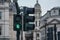 LGBT friendly green light on semaphore pedestrian crossing at Trafalgar Square