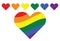 LGBT gay rainbow symbol hearts.