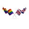 LGBT and Great Britain flags. Rainbow flag. Vector illustration.
