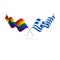 LGBT and Greece flags. Rainbow flag. Vector illustration.