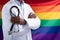 LGBT Health Doctor With Flag