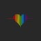 LGBT heart cardiogram icon. LGBT pride symbol.