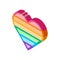 Lgbt heart isometric icon vector illustration