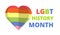 LGBT history month in October, week, day. Lesbians, bisexual flag