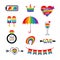 LGBT icon vector set pride flag  rainbow