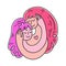 LGBT Lesbian family concept. Kiss and hug sticker