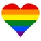 LGBT Lesbian, Gay, Bisexual and Transgender Pride Flag Rainbow Heart in Vector Illustration.