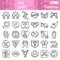 Lgbt line icon set, Gender symbols collection or sketches. Free gay and lesbian love signs for web, linear style