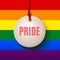 LGBT love pride sign, rainbow background, vector illustration