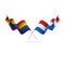 LGBT and Netherlands flags. Rainbow flag. Vector illustration.