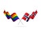 LGBT and Norway flags. Rainbow flag. Vector illustration.