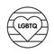 LGBT pride black line icon. Lesbian, Gay, Bisexual, Transgender. Rainbow badge and abbreviation concept. Human rights and